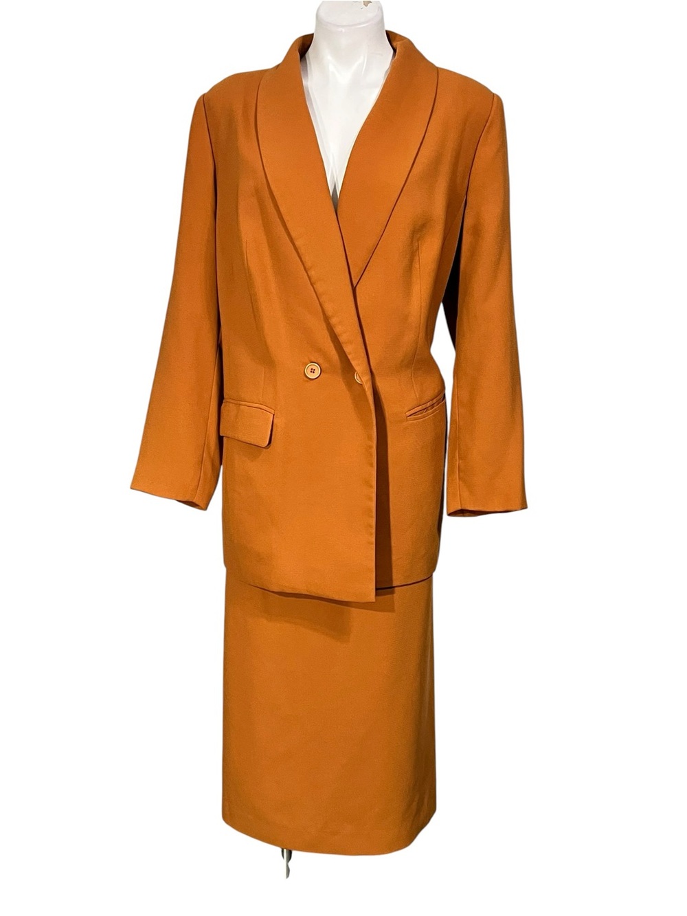 Jessica London Skirt Suit plus 18 Orange Two-Piece midi length office church - Picture 2 of 9